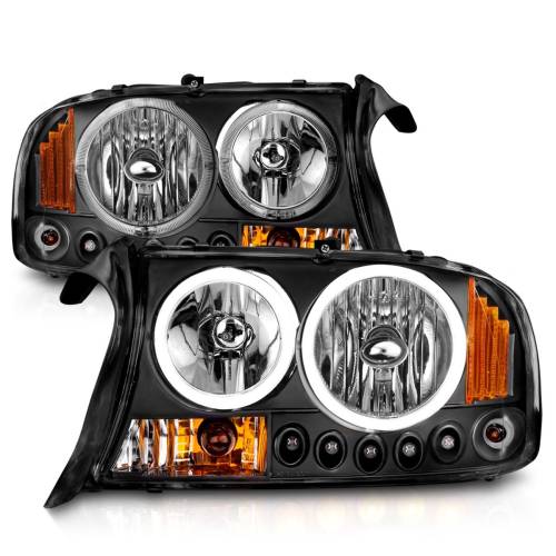 Anzo USA - 111194 | Anzo USA Projector Headlights w/ Halo Black 1 pc (1997-2004 Dakota | 1998-2003 Durango)