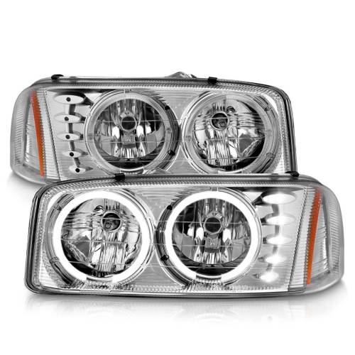 Anzo USA - 111208 | Anzo USA Crystal Headlights w/ Halo Chrome (1999-2006 Sierra 1500, 2500, 3500 | 2000-2006 Yukon)