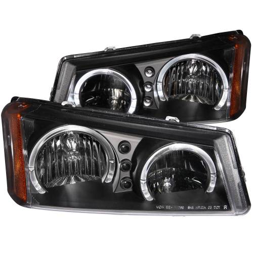 Anzo USA - 111212 | Anzo USA Crystal Headlights w/ Halo Black (2003-2006 Avalanche | 2003-2006 Silverado 1500, 2500 HD, 3500 HD)