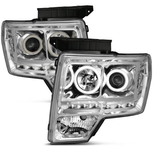 Anzo USA - 111297 | Anzo USA Projector Headlights w/ RX Halo Chrome (2009-2014 F150)