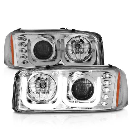 Anzo USA - 111304 | Anzo USA Projector Headlights w/ U-Bar Chrome (1999-2006 Sierra 1500, 2500, 3500 | 2000-2006 Yukon)