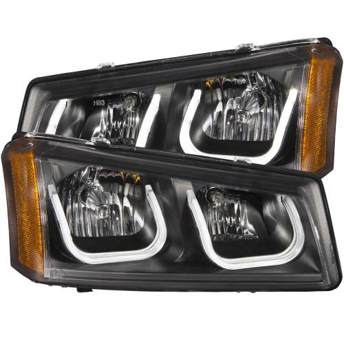 Anzo USA - 111312 | Anzo USA Projector Headlights w/ U-Bar Black (2003-2006 Avalanche | 2003-2006 Silverado 1500, 2500 HD, 3500 HD)