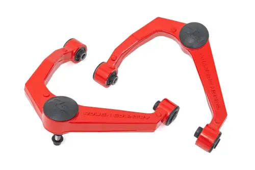 Rough Country - 82009RED | Rough Country Forged Upper Control Arms Aluminum For Nissan Frontier 4WD | 2005-2024 | OE Upgrade | Red