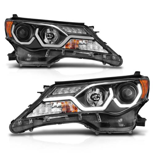 Anzo USA - 111332 | Anzo USA Projector Headlights w/ Plank Style Black (2013-2015 Rav4)