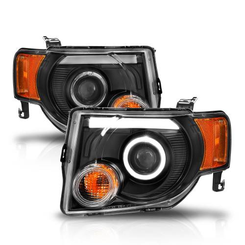 Anzo USA - 111355 | Anzo USA Projector Headlights w/ Halo Black (2008-2012 Escape)