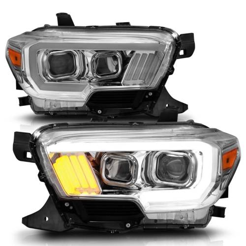 Anzo USA - 111378 | Anzo USA Projector Headlights Plank Style Chrome (2016-2023 Tacoma)