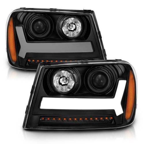 Anzo USA - 111390 | Anzo USA Projector Headlights Light Bar Style Black (2006-2009 Trailblazer)