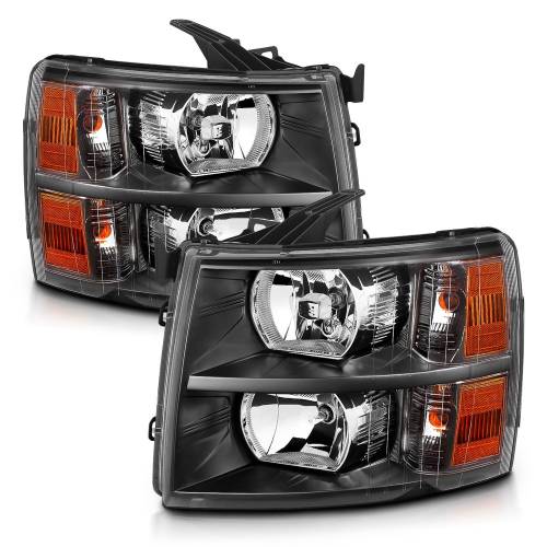 Anzo USA - 111393 | Anzo USA Crystal Headlights Black (2007-2013 Silverado 1500 | 2007-2014 Silverado 2500 HD, 3500 HD)