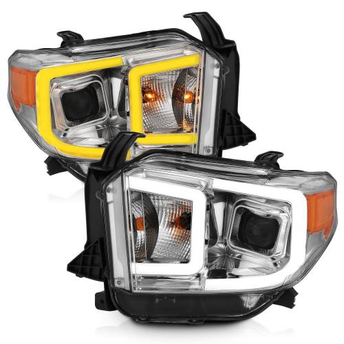 Anzo USA - 111415 | Anzo USA Projector Headlights Plank Style w/ Switchback Chrome (2014-2019 Tundra)