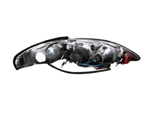 Anzo USA - 121038 | Anzo USA Projector Headlights w/ Halo Black 1pc (1994-1998 Mustang)