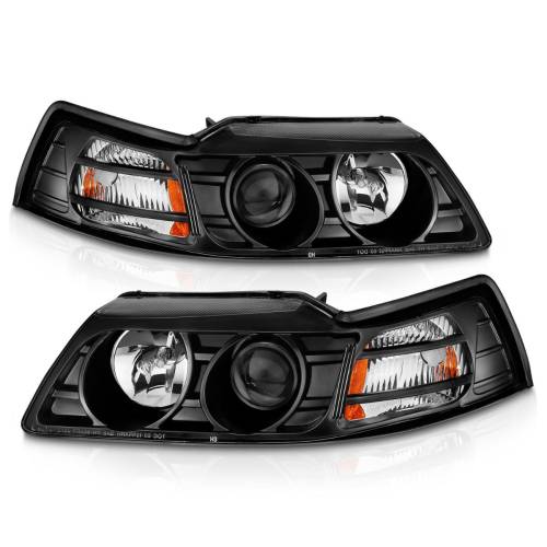 Anzo USA - 121042 | Anzo USA Projector Headlights Black (1999-2004 Mustang)