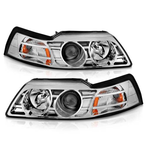 Anzo USA - 121043 | Anzo USA Projector Headlights Chrome (1999-2004 Mustang)