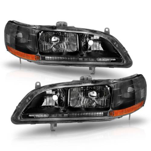 Anzo USA - 121052 | Anzo USA Crystal Headlights Black (1998-2002 Accord)