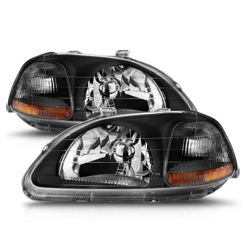 Anzo USA - 121067 | Anzo USA Crystal Headlights Black (1996-1998 Civic)