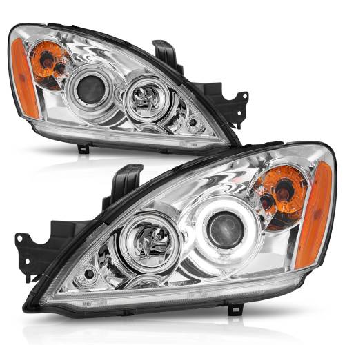 Anzo USA - 121103 | Anzo USA Projector Headlights w/ Halo Chrome (2004-2007 Lancer)