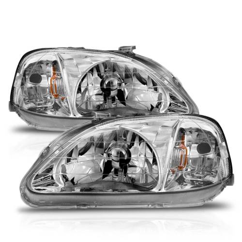 Anzo USA - 121179 | Anzo USA Crystal Headlights Chrome (1999-2000 Civic)