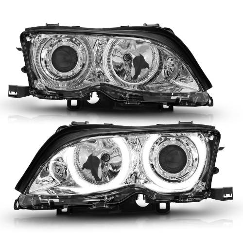 Anzo USA - 121212 | Anzo USA Projector Headlights w/ Halo Chrome (2002-2005 3 Series E46)