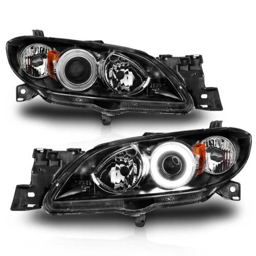 Anzo USA - 121228 | Anzo USA Projector Headlights w/ Halo Black (2004-2008 3 4 Door)