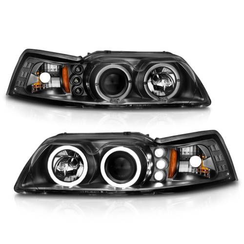 Anzo USA - 121303 | Anzo USA Projector Headlights Black G2 (199-2004 Mustang)