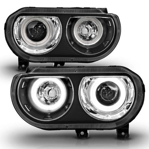 Anzo USA - 121308 | Anzo USA Projector Headlights w/ Halo Black (2008-2014 Challenger)