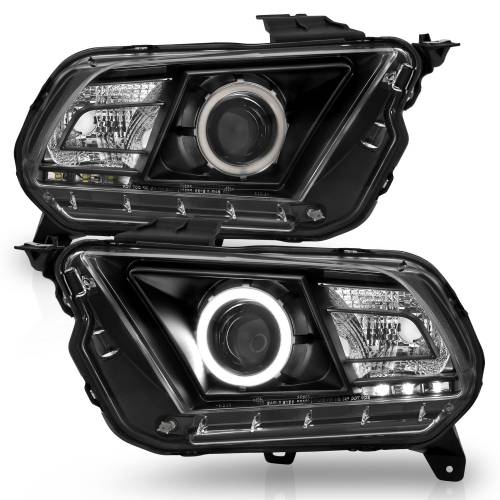 Anzo USA - 121323 | Anzo USA Projector Headlights w/ Halo Black (2010-2014 Mustang)