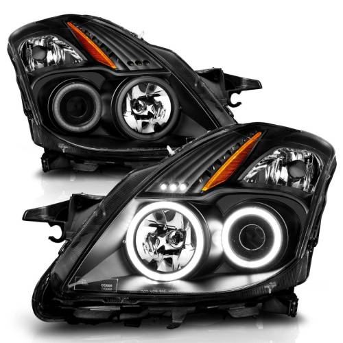 Anzo USA - 121395 | Anzo USA Projector Headlights w/ Halo Black (2008-2009 Altima 2 Door)