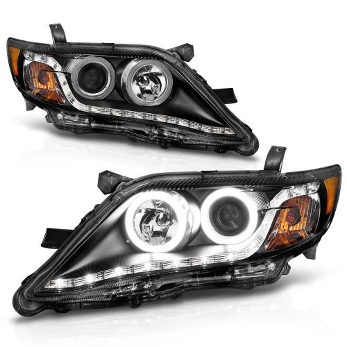 Anzo USA - 121442 | Anzo USA Projector Headlights w/ Halo Black (2010-2011 Camry)