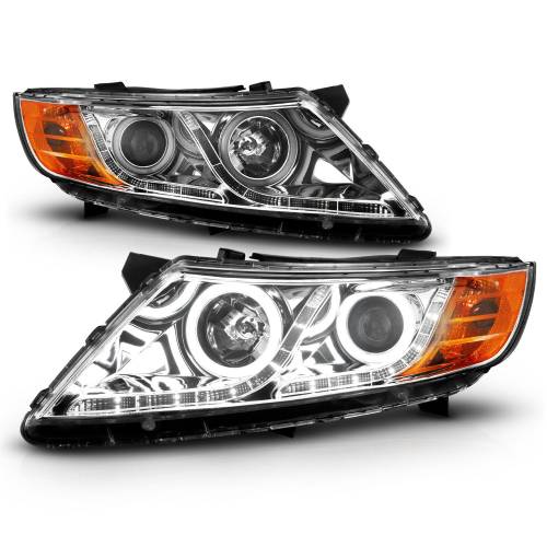 Anzo USA - 121459 | Anzo USA Projector Headlights w/ Halo Chrome (2011-2015 Optima)