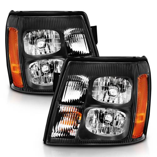 Anzo USA - 111423 | Anzo USA Crystal Headlight Black Amber (2003-2006 Escalade)