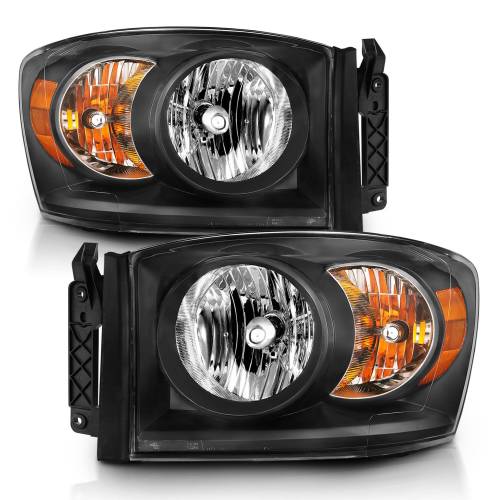 Anzo USA - 111427 | Anzo USA Crystal Headlight  Black Amber (2006-2008 Ram 1500 | 2006-2009 Ram 2500, 3500)