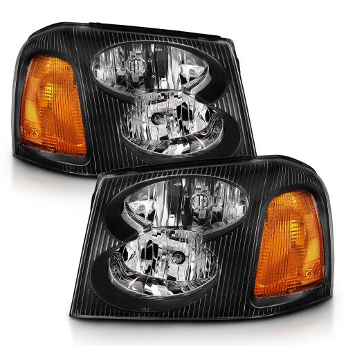 Anzo USA - 111429 | Anzo USA Crystal Headlight  Black Amber (2002-2009 Envoy)