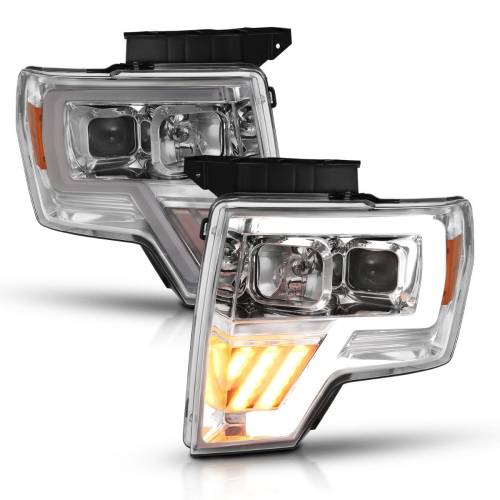 Anzo USA - 111446 | Anzo USA Projector Headlight Chrome Amber (2009-2014 F150 Pickup)