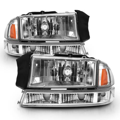 Anzo USA - 111455 | Anzo USA Crystal Headlight Set Chrome (1997-2004 Dakota | 1998-2003 Durango)