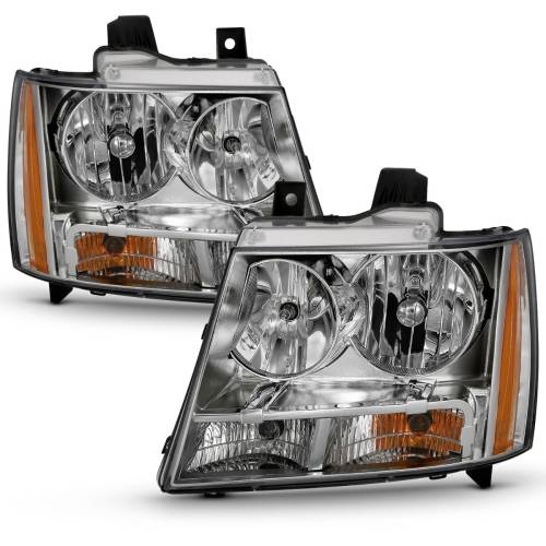 Anzo USA - 111475 | Anzo USA Crystal Headlight Chrome Amber (2007-2013 Avalanche | 2007-2014 Suburban, Tahoe)