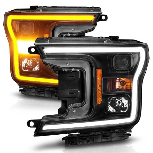 Anzo USA - 111509 | Anzo USA Projector Headlight Plank Style w/ Switchback Black (2018-2020 F150 Pickup)