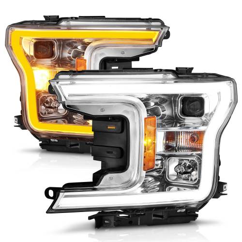 Anzo USA - 111510 | Anzo USA Projector Headlight Plank Style w/ Switchback Chrome (2018-2020 F150 Pickup)