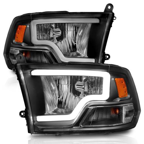 Anzo USA - 111515 | Anzo USA Crystal Headlights w/ Light Bar Black (2009-2018 Ram 1500 | 2010-2018 Ram 2500, 3500)