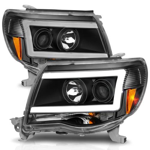 Anzo USA - 111517 | Anzo USA Projector Headlights w/ Light Bar Black (2005-2011 Tacoma)