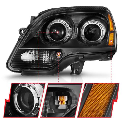 Anzo USA - 111530 | Anzo USA Projector Headlights Balck Housing (2007-2012 Acadia)