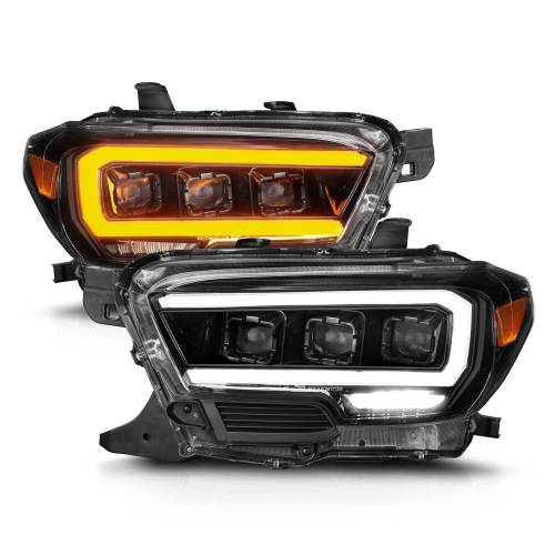 Anzo USA - 111562 | Anzo USA Full Led Projector Headlights w/ Light Bar Sequential Black Housing w/ Initiation Light (2016-2023 Tacoma)