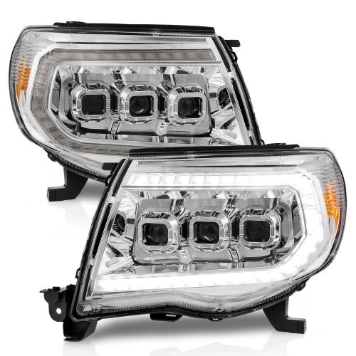 Anzo USA - 111582 | Anzo USA Full Led Projector Headlights w/ Light Bar Switchback Sequential Chrome Housing w/ Initiation Light (2005-2011 Tacoma)