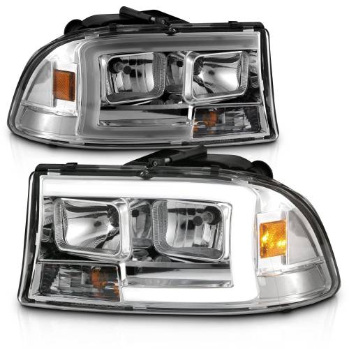 Anzo USA - 111592 | Anzo USA Crystal Headlight Set w/ Light Bar Chrome Housing (1997-2004 Dakota | 1998-2003 Durango)