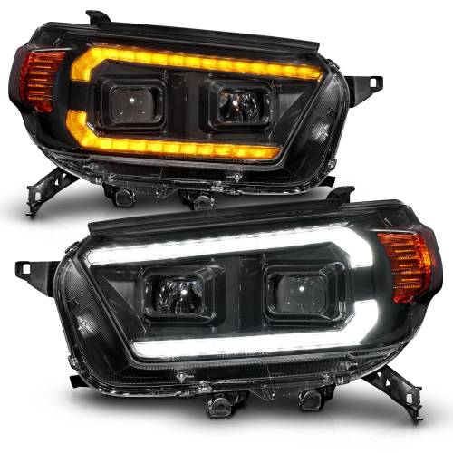 Anzo USA - 111602 | Anzo USA Black Projector Headlights With Switchback LED DRL Plank (2010-2013 4runner)