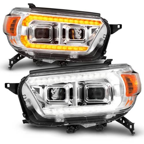 Anzo USA - 111603 | Anzo USA Chrome Projector Headlights With Switchback LED DRL Plank (2010-2013 4runner)