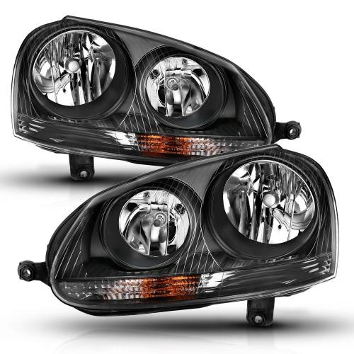 Anzo USA - 121542 | Anzo USA Crystal Headlight Black (2005-2010 Jetta | 2006-2009 GTI, Rabbit)