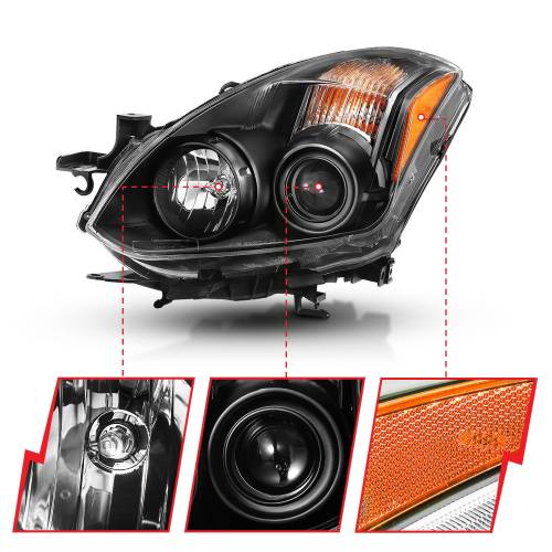 Anzo USA - 121548 | Anzo USA Projector Headlight Black (2010-2013 Altima 2dr)