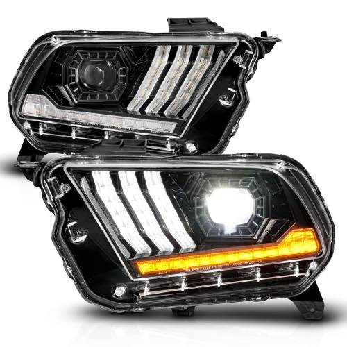 Anzo USA - 121577 | Anzo USA Full Led Projector Headlights w /sequential Light Tube (2010-2014 Mustang)