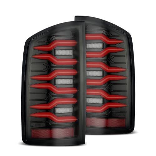 AlphaREX - 641030 | AlphaRex LUXX-Series LED Tail Lights For Dodge Ram 1500 (2002-2006) / 2500/3500 (2003-2006) | Black Red