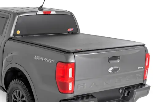 Rough Country - 42219500 | Rough Country Soft Roll Up Bed Cover For Ford Ranger 2/4WD | 2019-2024 | 5' Bed