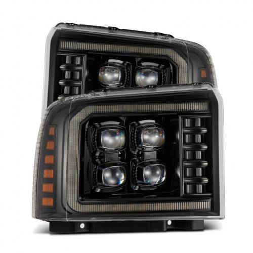 AlphaREX - 880318 | AlphaRex NOVA-Series LED Projector Headlights For Ford F-250, F-350, F-450, F-550 Super Duty / Excursion (2005-2007) | Alpha-Black